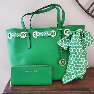 Michael Kors Jet Set Scarf Tote & Jet Set Wallet
